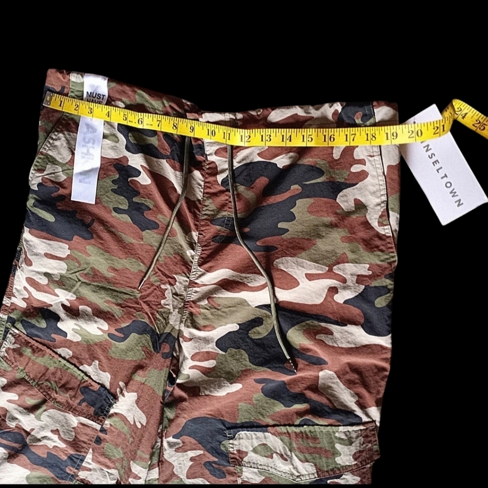 Tinseltown Camo Wide Leg Relaxed Fit Cargo Parachute Pants Size Large - Picture 13 of 16